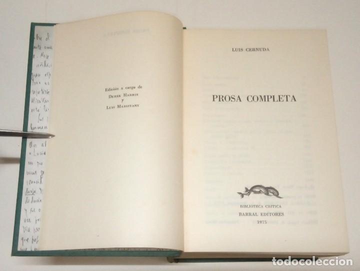 Libros de segunda mano: CERNUDA, Luis. Prosa Completa. 1975. - Foto 3