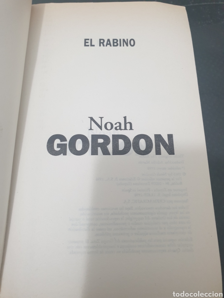 Libros de segunda mano: El rabino, 1998, Noah gordon - Foto 5