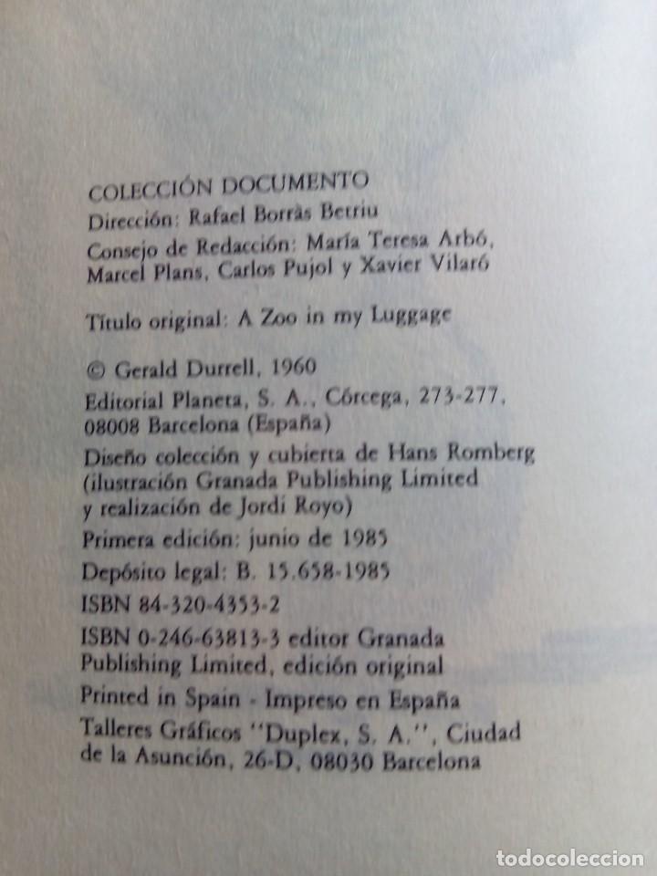 Libros de segunda mano: UN ZOO EN MI EQUIPAJE / GERALD DURRELL - Foto 2