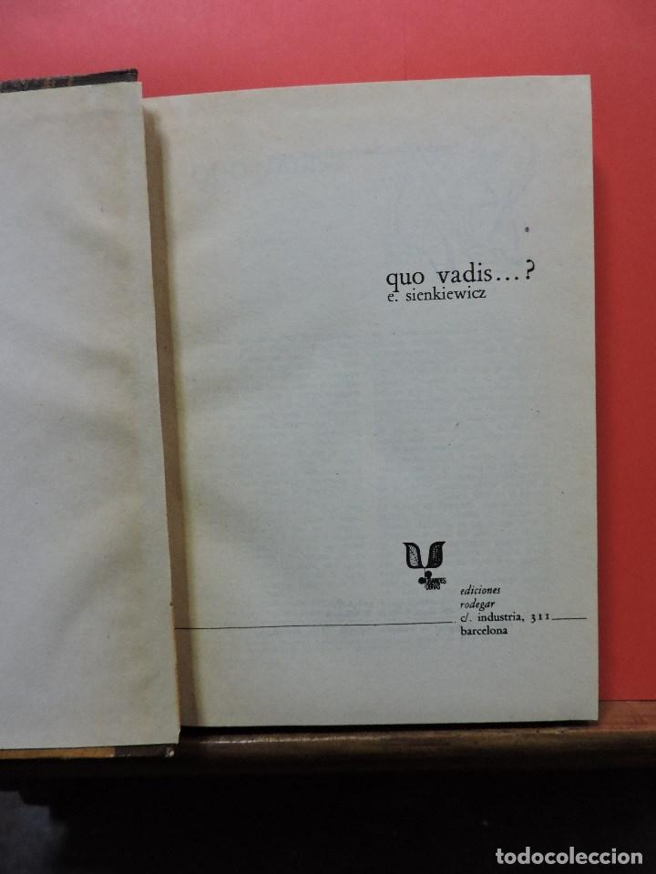 Libros de segunda mano: Quo vadis...? SIENKIEWICZ, E. Ediciones Rodegar 1966 - Foto 2