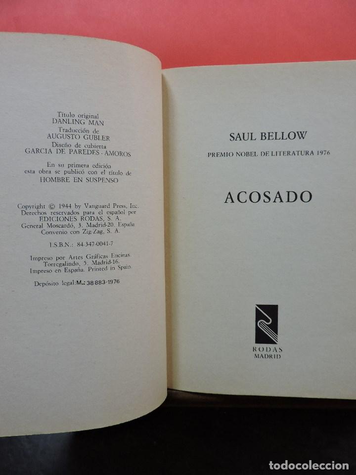 Libros de segunda mano: Acosado. BELLOW, Saul. Ediciones Rodas 1976 - Foto 2