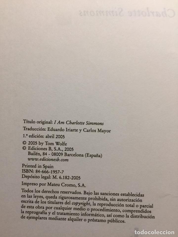 Libros de segunda mano: Soy charlotte simmons - Tom Wolfe - Foto 4
