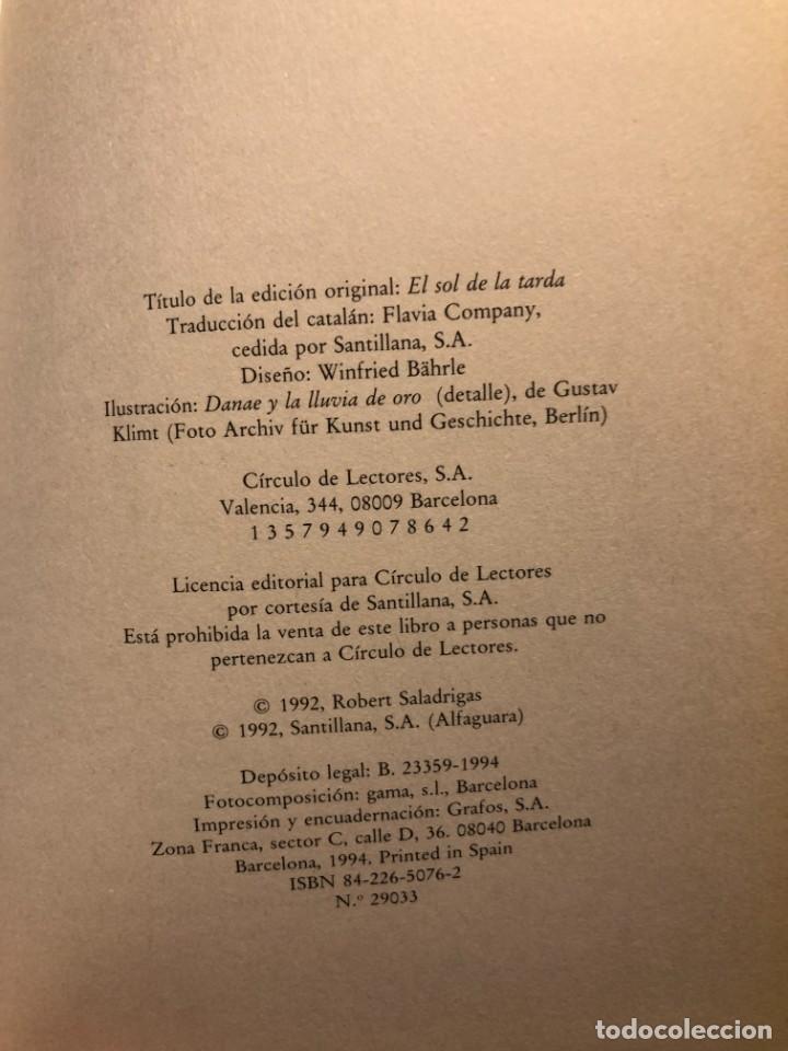 Libros de segunda mano: El sol de la tarde - Robert Saladrigas - Foto 4