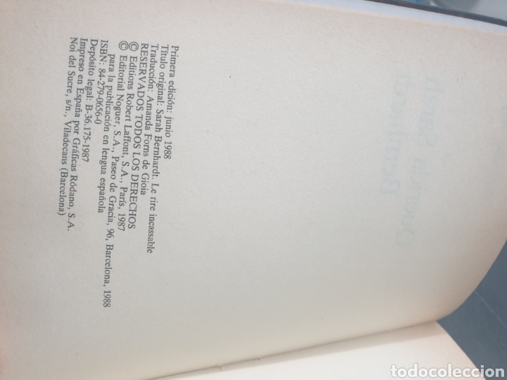 Libros de segunda mano: Querida Sarah bernhardt, 1988 - Foto 6