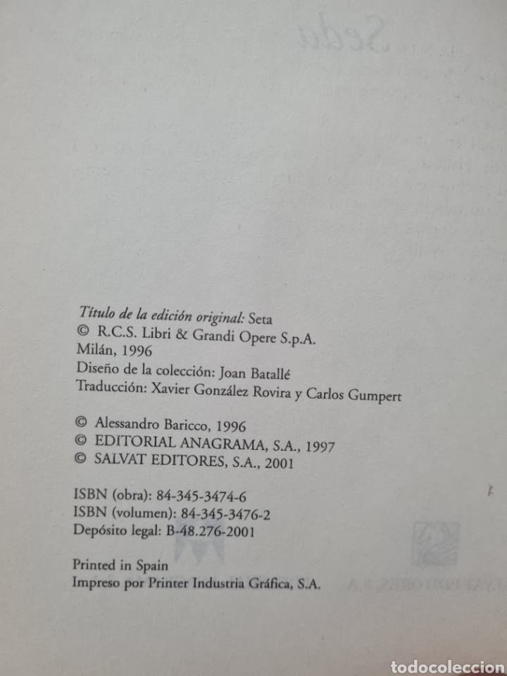 Libros de segunda mano: Seda, 1997, Alessandro baricco - Foto 6