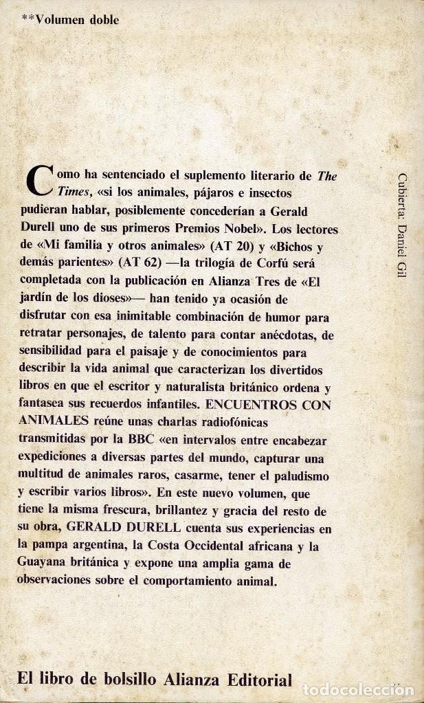 Libros de segunda mano: ENCUENTROS CON ANIMALES. De Gerald Durrell. - Foto 2