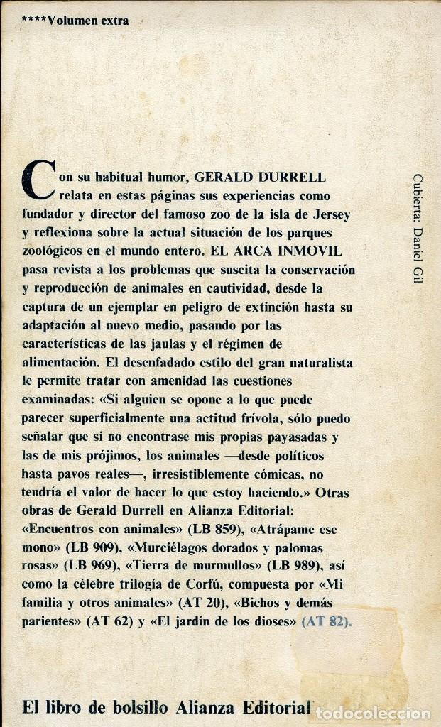 Libros de segunda mano: EL ARCA INMOVIL. de Gerald Durrell. - Foto 2