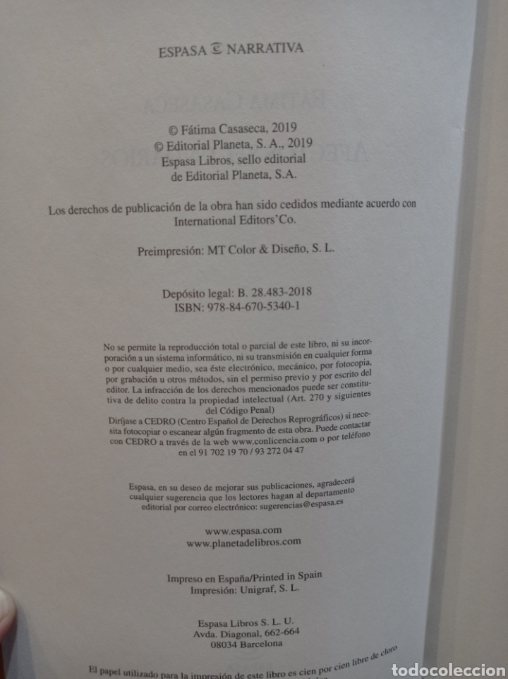 Libros de segunda mano: Afectos secundarios. F&aacute;tima casaseca. Espasa - Foto 3
