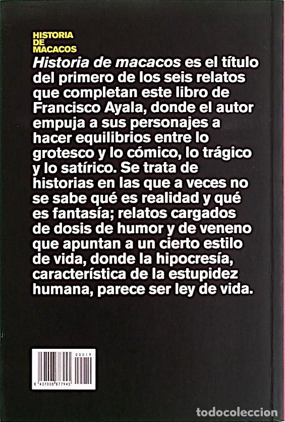Libros de segunda mano: Historia de macacos - Francisco Ayala - Foto 2