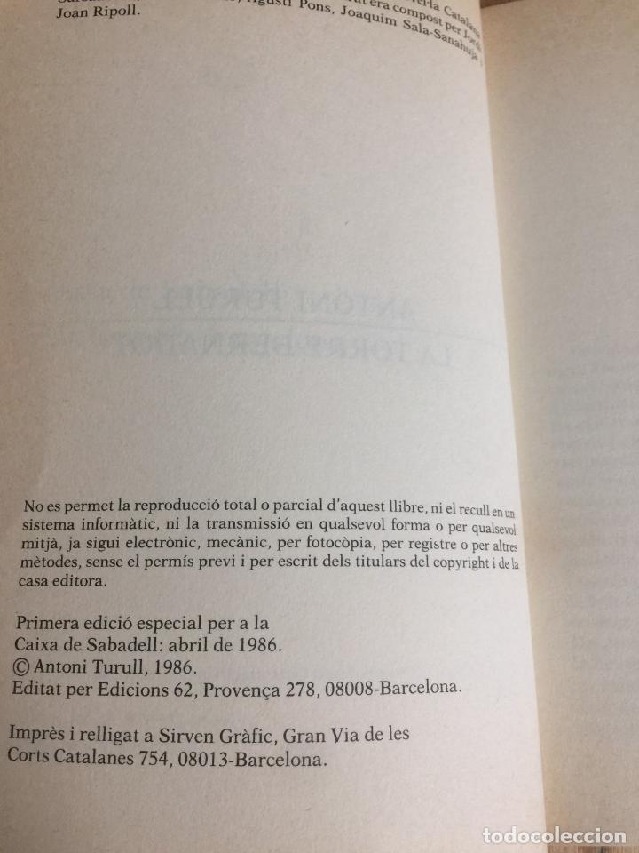Libros de segunda mano: La torre bernadot - Antoni Turull - Foto 2