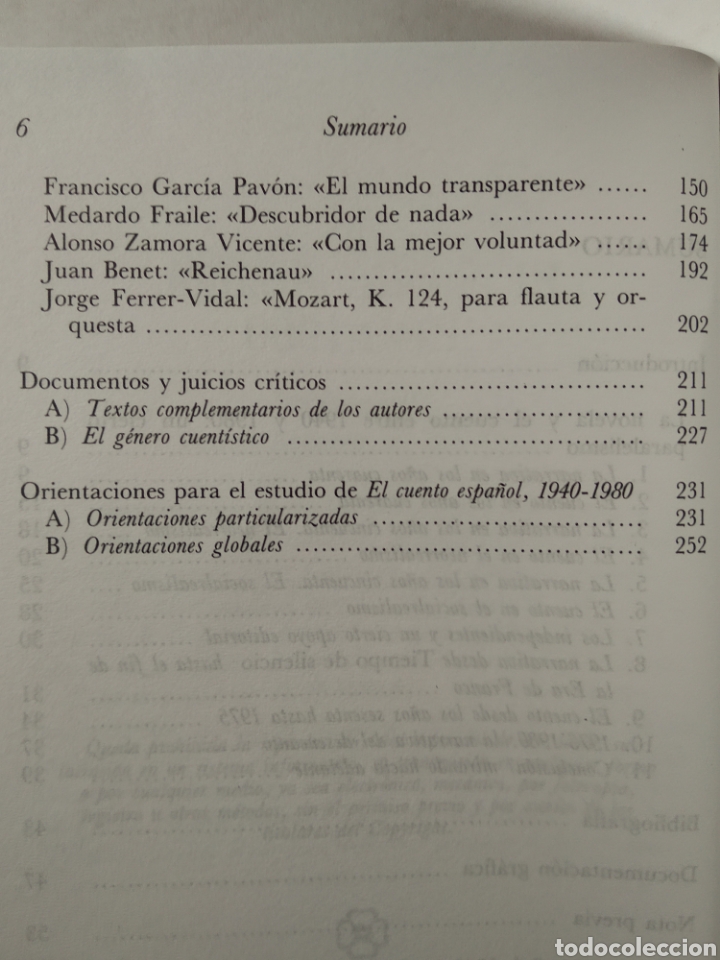 Libros de segunda mano: El cuento espa&ntilde;ol 1940-1980 - Foto 5