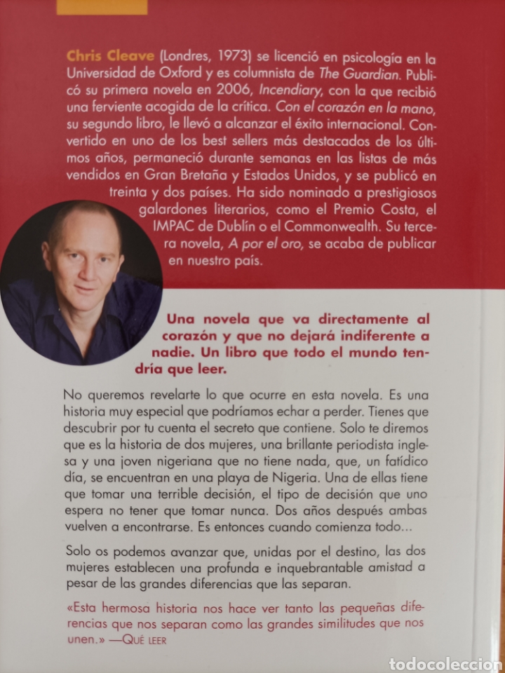 Libros de segunda mano: Con el coraz&oacute;n en la mano. Chris Cleave. Maeva - Foto 2