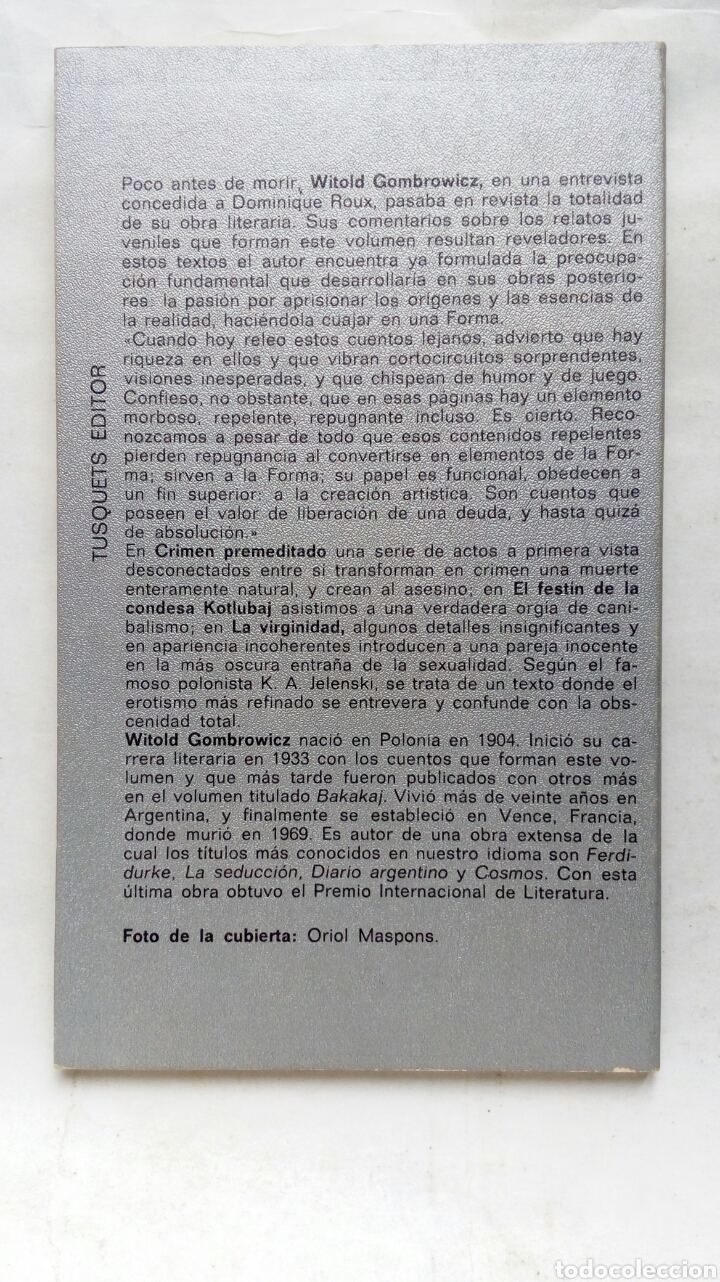Libros de segunda mano: La virginidad. Witold Gombrowicz. - Foto 2