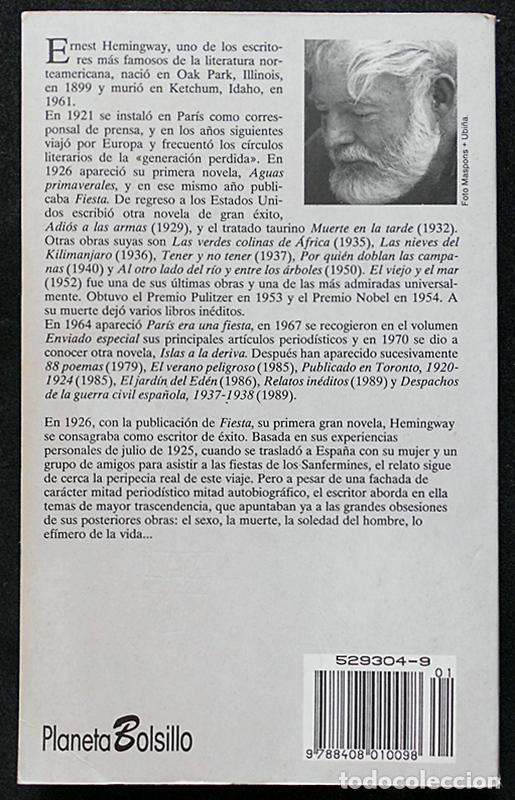 Libros de segunda mano: Fiesta - Ernest Hemingway - Planeta (1993) - Foto 2