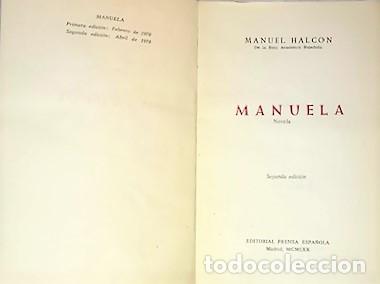 Libros de segunda mano: MANUEL HALCON ... MANUELA. NOVELA ... 1970 - Foto 2
