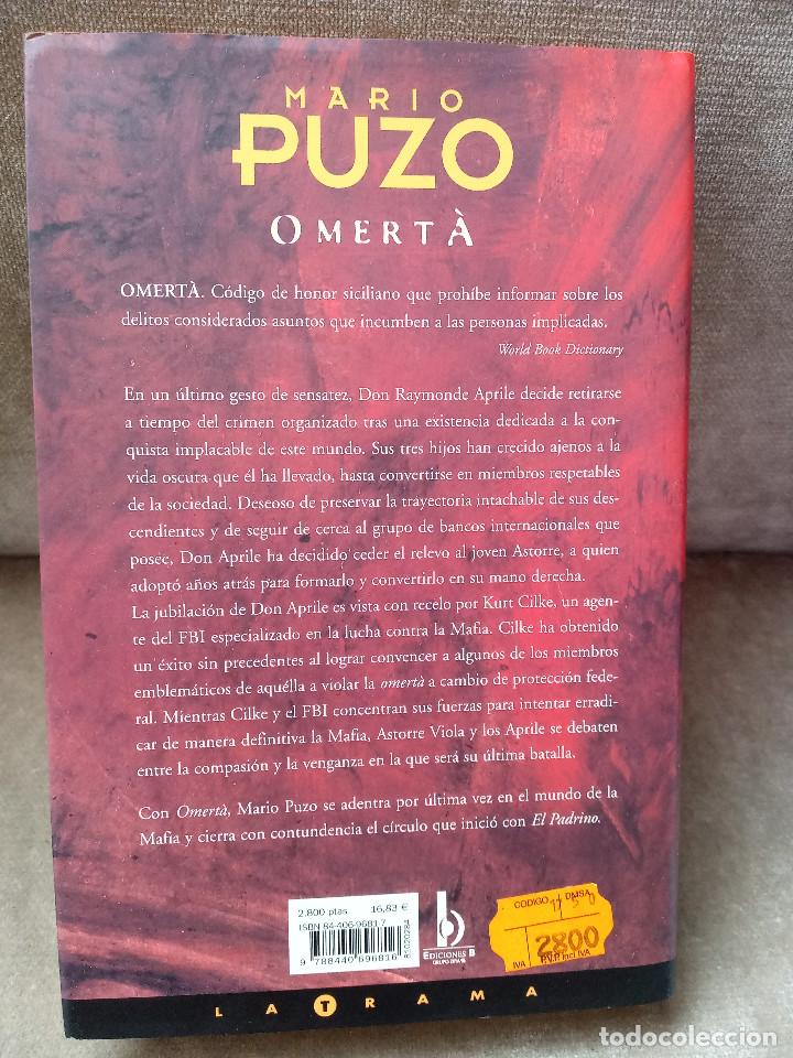 Libros de segunda mano: MARIO PUZO - OMERT&Agrave; - EDICIONES B, 2000 - Foto 3