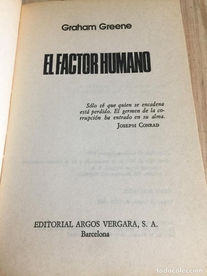 Libros de segunda mano: El factor humano - Graham Greene - Foto 5