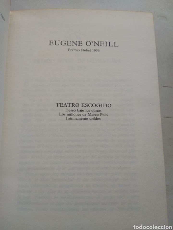 Libros de segunda mano: TEATRO ESCOGIDO/EUGENE ONEILL - Foto 2