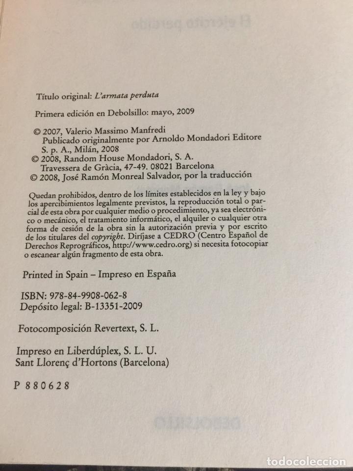 Libros de segunda mano: El ej&eacute;rcito perdido - Valerio Massimo Manfredi - Foto 2