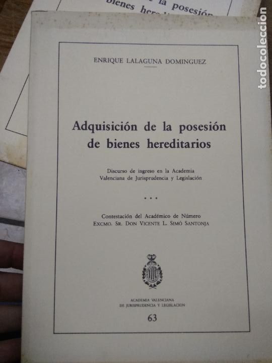 Livres d'occasion: Adquisici&oacute;n de la posesi&oacute;n de bienes hereditarios, Enrique Lalaguna Dominguez. L.27961