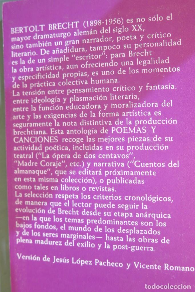 Libros de segunda mano: POEMAS Y CANCIONES. BERTOLT BRECHT - Foto 2