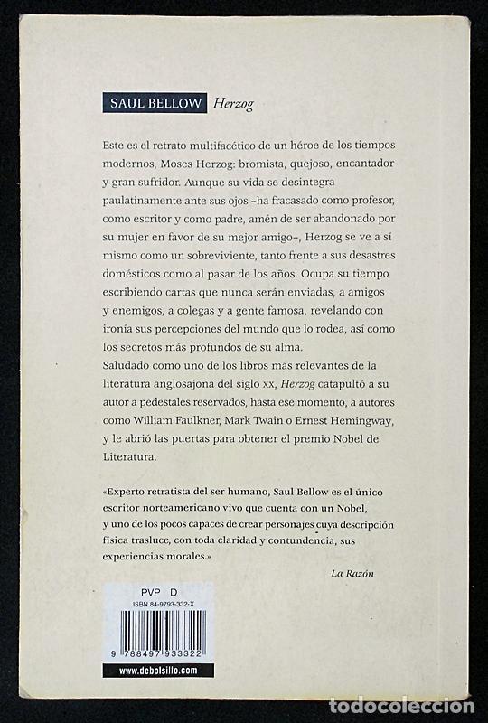 Libros de segunda mano: Herzog - Saul Bellow - Debolsillo (2004) - Foto 2