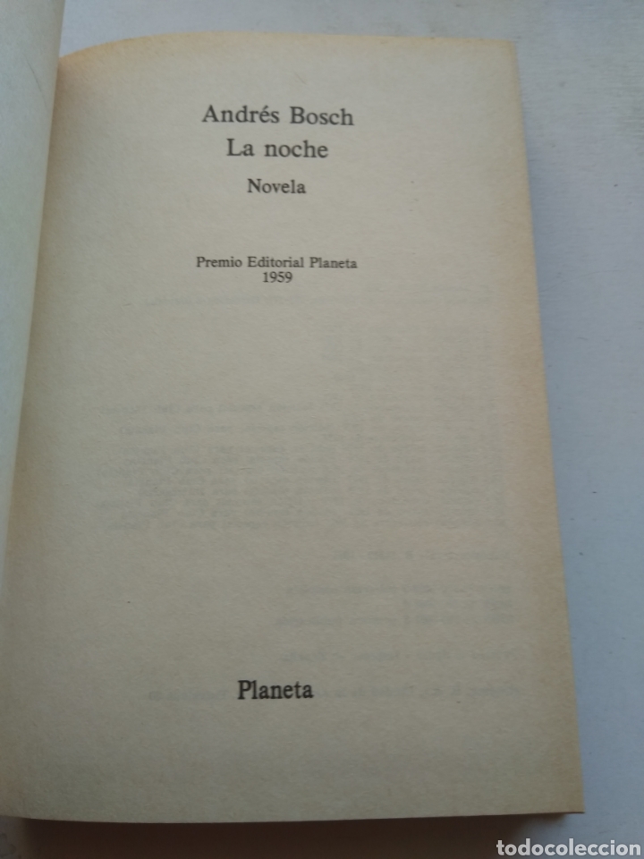 Libros de segunda mano: LA NOCHE/ANDR&Eacute;S BOSCH - Foto 2
