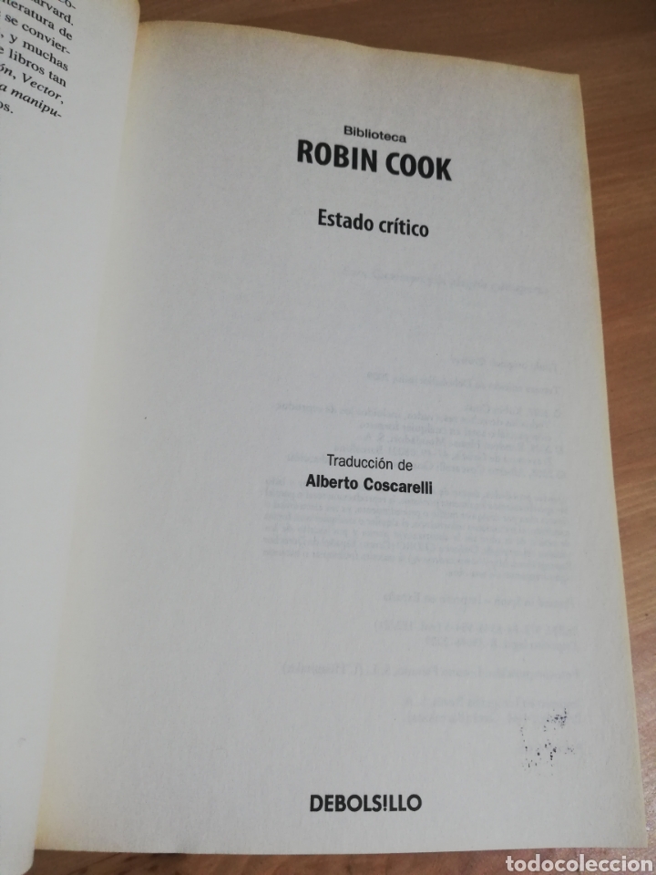 Libros de segunda mano: ESTADO CR&Iacute;TICO (ROBIN COOK) - Foto 2