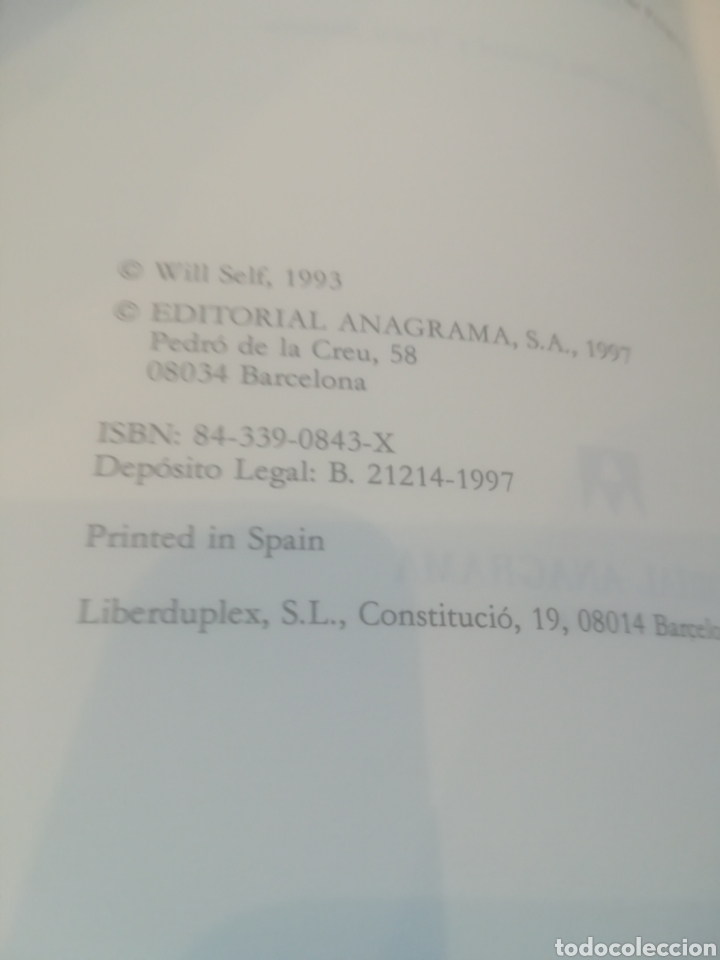 Libros de segunda mano: Will Self Mi Idea De La Diversi&oacute;n. Anagrama 1997. Como Nuevo. - Foto 5