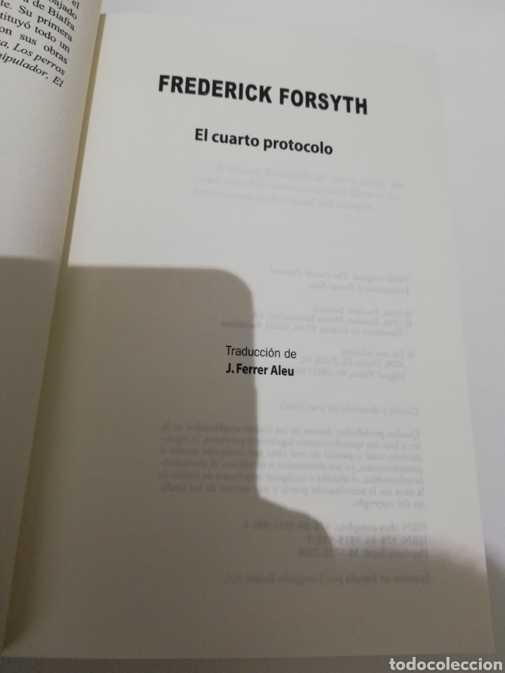 Libros de segunda mano: EL CUARTO PROTOCOLO (FREDERICK FORSYTH) - Foto 2