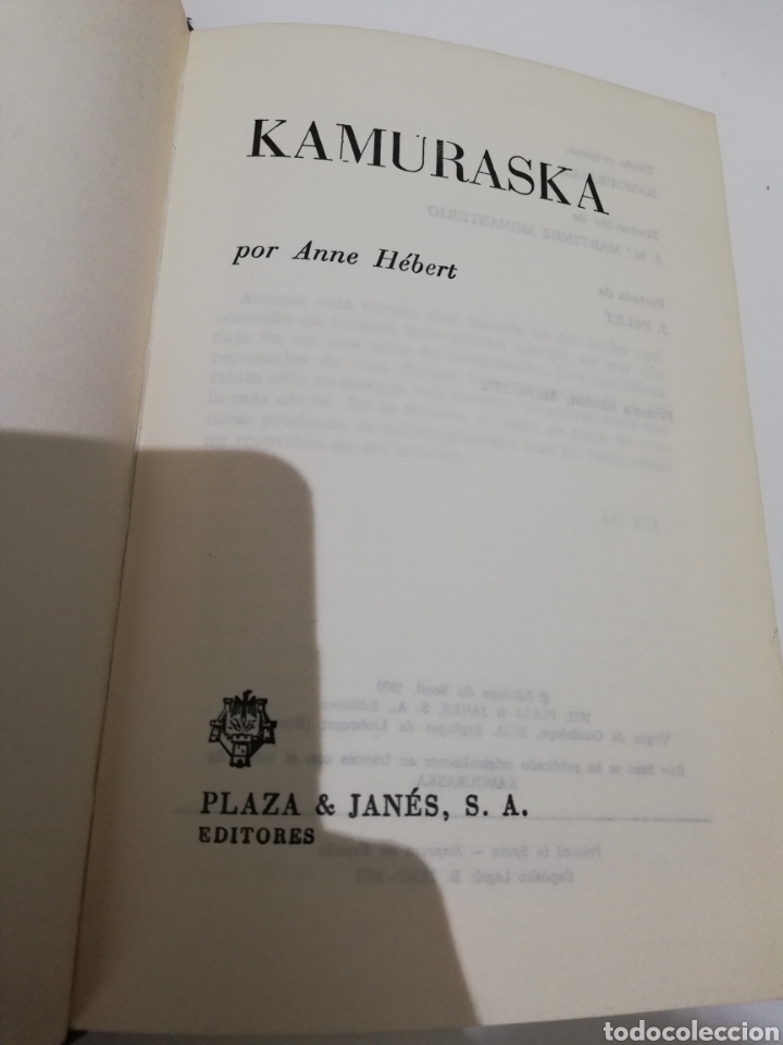 Libros de segunda mano: KAMURASKA (ANNE H&Eacute;BERT) - Foto 2