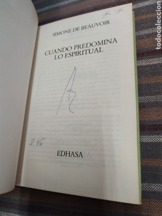 Libros de segunda mano: Cuando predomina lo espiritual Simone de Beauvoir - Foto 2