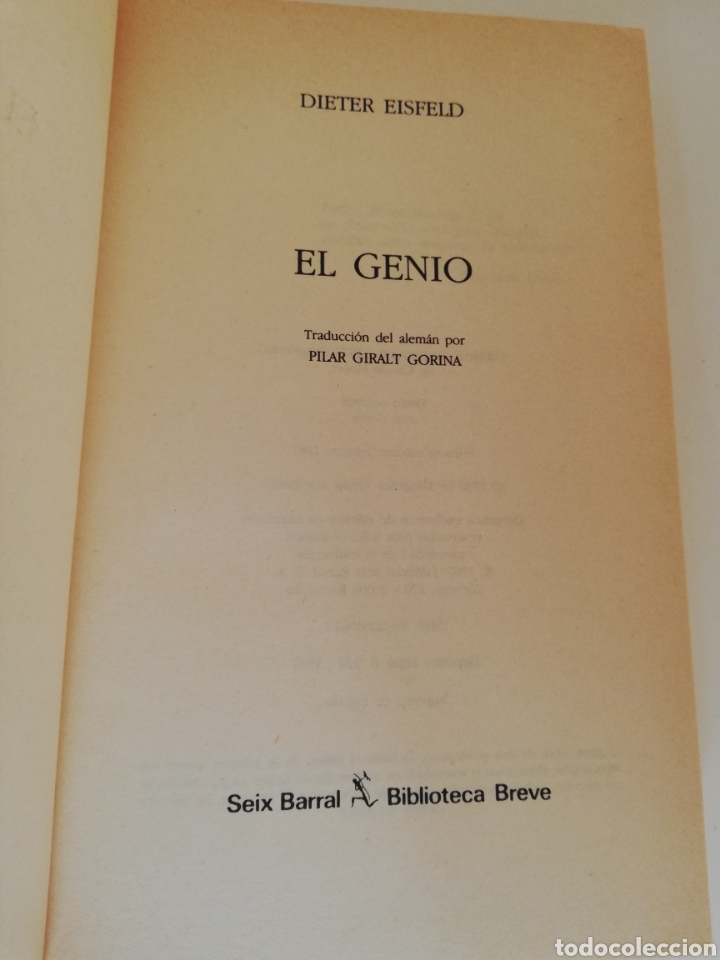 Libros de segunda mano: EL GENIO (DIETER EISFELD) - Foto 2