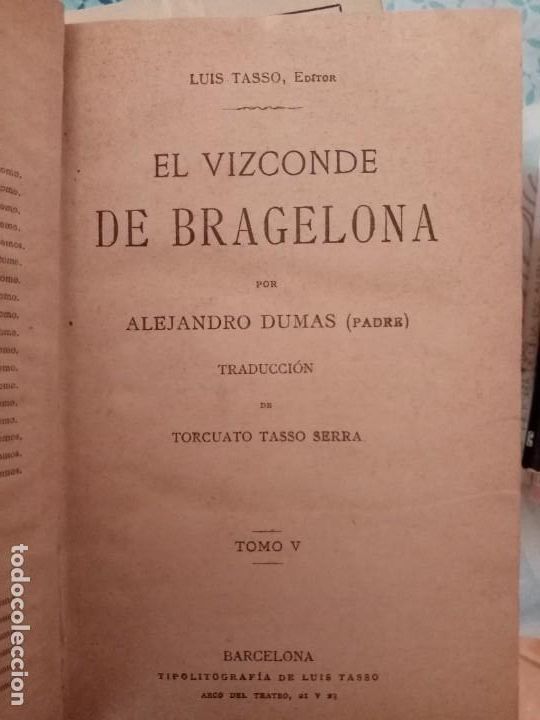 Libros de segunda mano: El vizconde de Bragelona de Alejandro Dumas (Padre) Tomo V