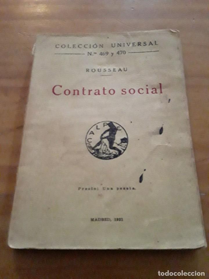 Libros de segunda mano: CONTRATO SOCIAL.ROUSSEAU.CALPE.COLECCION UNIVERSAL N.469, 470.187 PAG