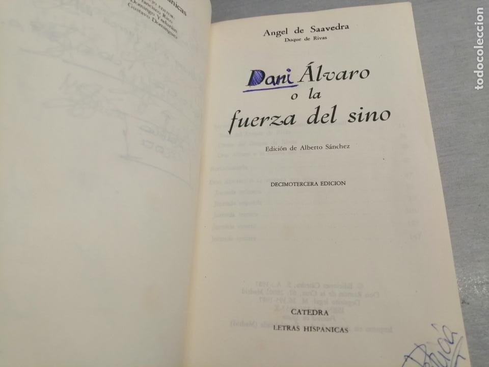Libros de segunda mano: DON ÁLVARO O LA FUERZA DEL SINO / DUQUE DE RIVAS / CÁTEDRA 1987 - Foto 4 - 303353218