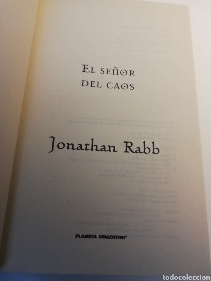 Libros de segunda mano: EL SE&Ntilde;OR DEL CAOS (JONATHAN RABB) - Foto 2