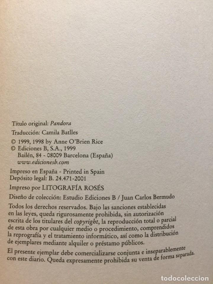 Libros de segunda mano: Pandora - Anne Rice - Foto 3