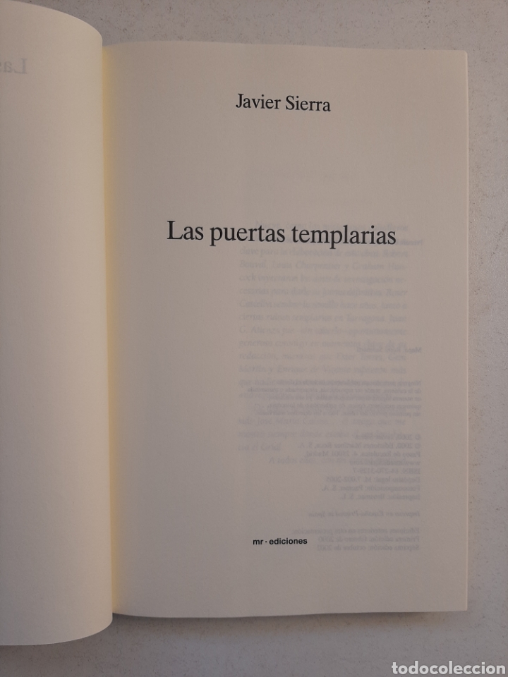 Libros de segunda mano: LAS PUERTAS TEMPLARIAS - Javier Sierra - Foto 3