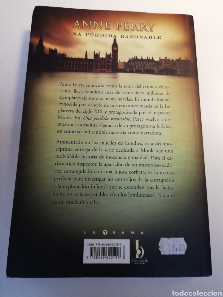 Libros de segunda mano: UNA P&Eacute;RDIDA RAZONABLE (ANNE PERRY) - Foto 4