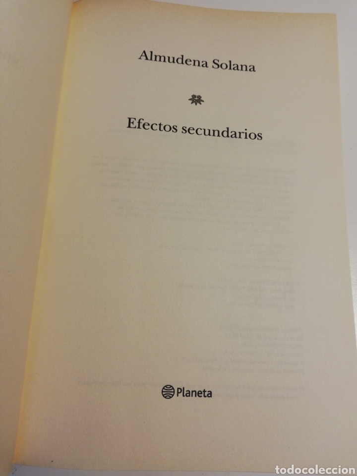 Libros de segunda mano: EFECTOS SECUNDARIOS (ALMUDENA SOLANA) - Foto 2