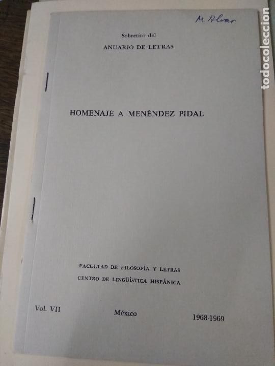 Second hand books: Homenaje a Men&eacute;ndez Pidal vol. VII. 1968-1969. L.28975