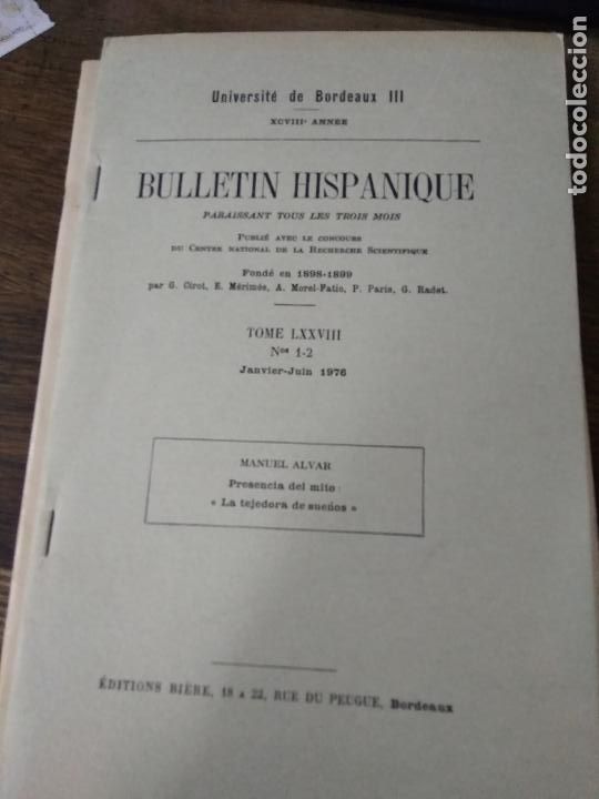 Libros de segunda mano: Bulletin hispanique tome LXXVIII n&ordm; 1-2. L.28977