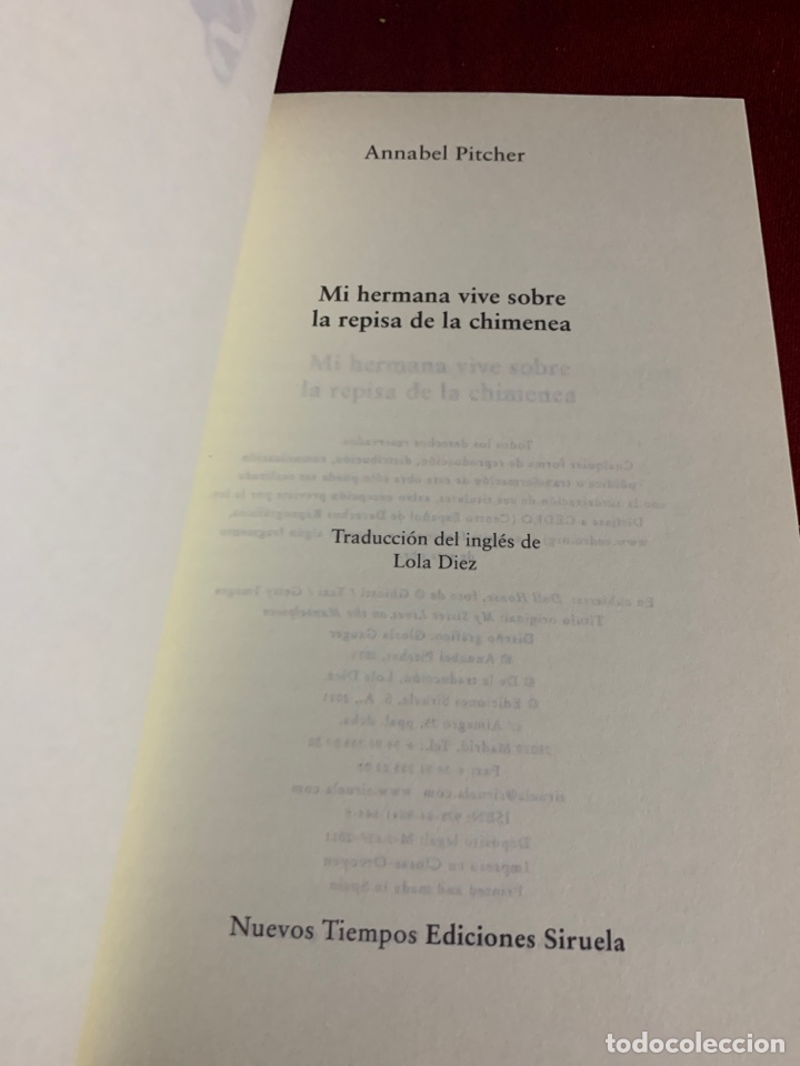 Libros de segunda mano: Mi hermana vive sobre la repisa de la chimenea. Annabel Pitcher. - Foto 4