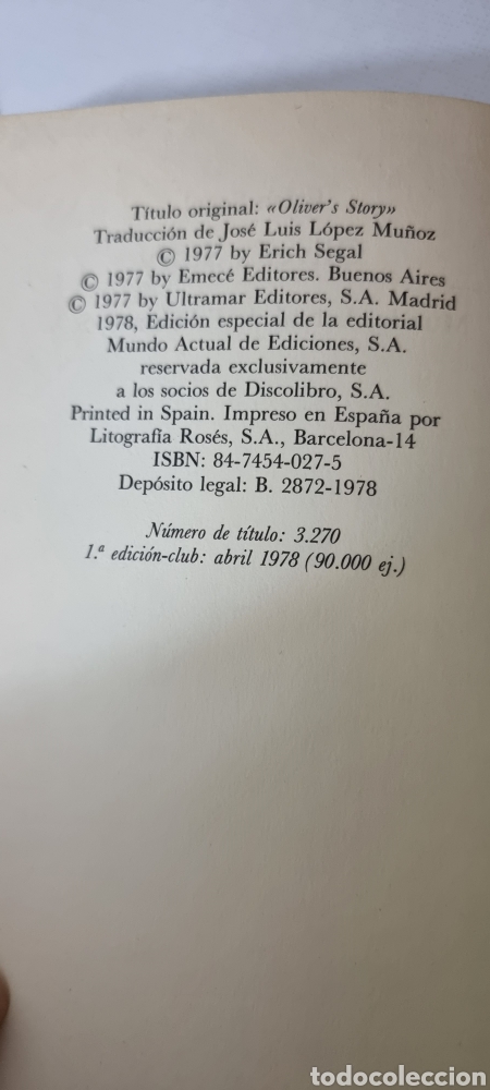 Libros de segunda mano: Olivers Story - Erich Segal - Foto 2