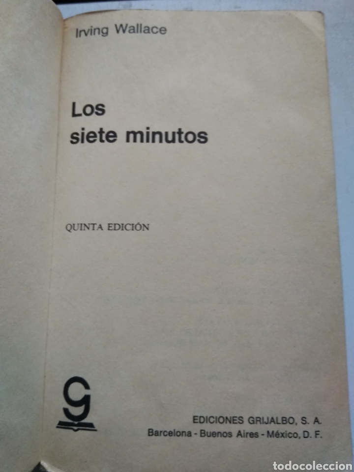 Libros de segunda mano: LOS SIETE MINUTOS/IRVING WALLACE - Foto 3