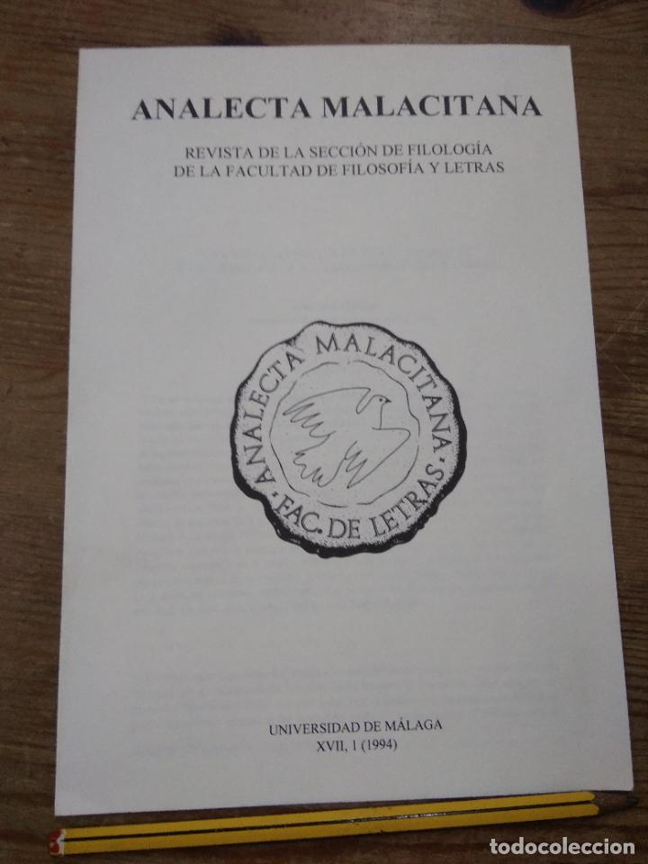 Second hand books: Analecta malacitana XVII, 1 1994. L.28105-104
