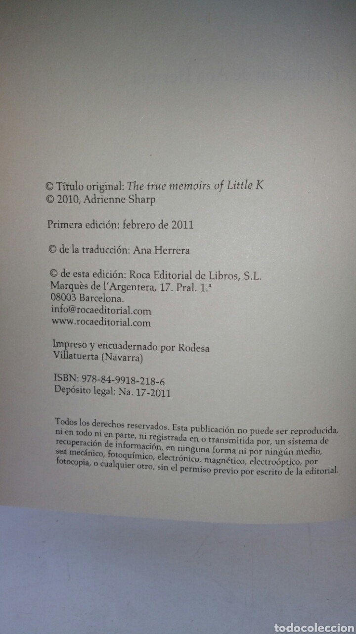 Libros de segunda mano: La verdadera historia de Mathilde K. Adrienne Sharp, Roca editorial de libros, S. L. 2011.1a edici&oacute;n - Foto 5