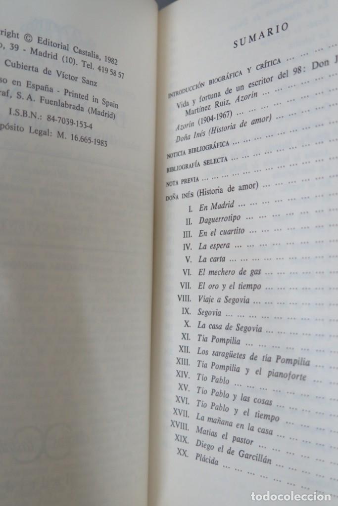 Libros de segunda mano: 1983.- DO&Ntilde;A INES. AZORIN. CASTALIA - Foto 2