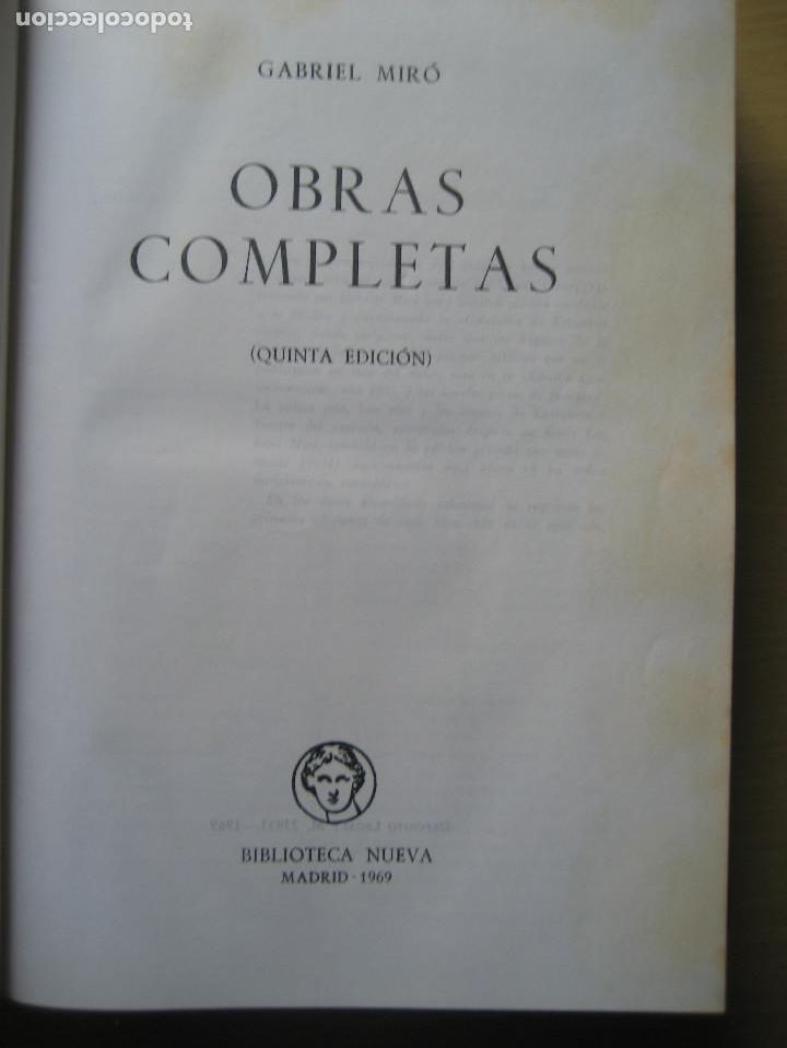 Libros de segunda mano: Gabriel Miro: Obras completas. - Foto 2